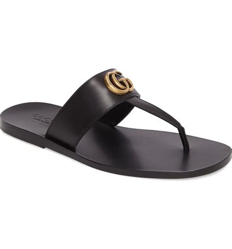 gucci thong sandals black|gucci marmont thong sandals sale.